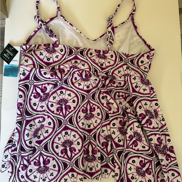 NWT Women's Tiletale V-Neck Tankini Top size 16 - Picture 5 of 5